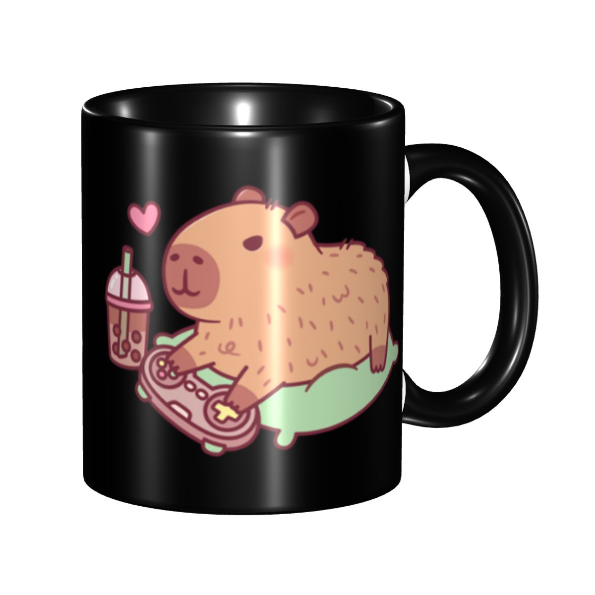Coffee Tea Boba - Cute Capybara Chilling With Video Games