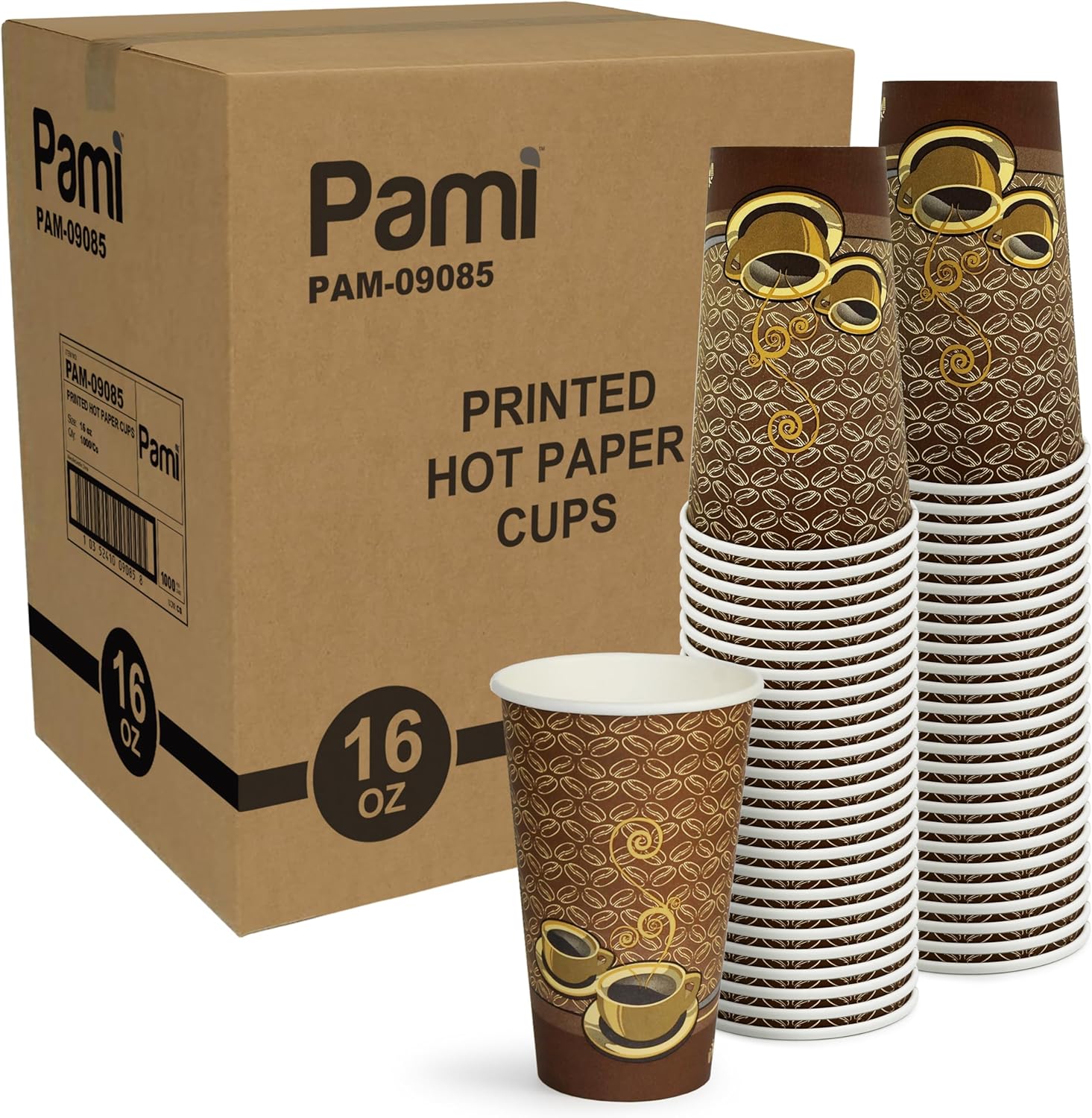 Coffee Tea Hot - Disposable Coffee Cups 16oz, Single-Use Paper
