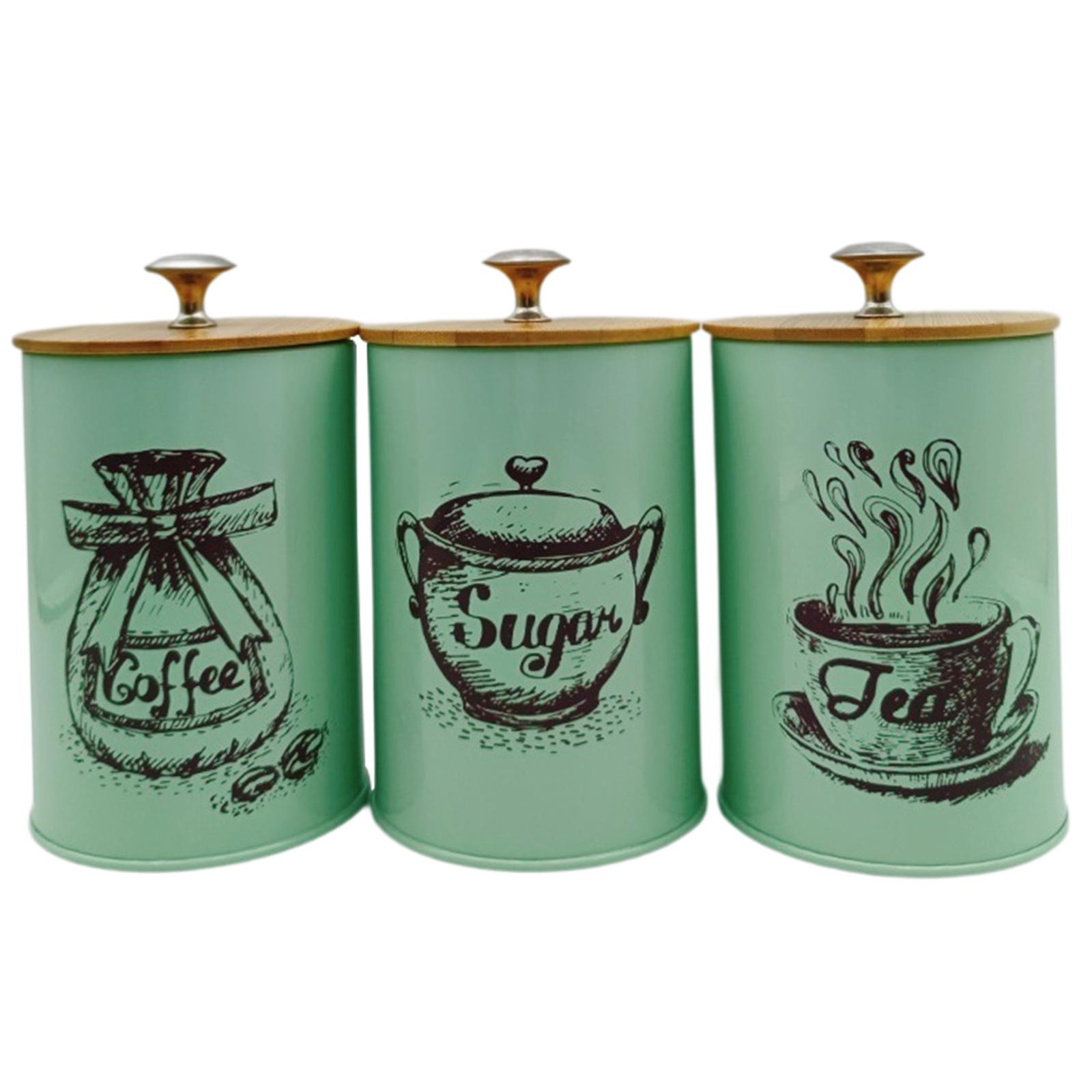 Canister Coffee Sugar Tea - 3Pcs Sealed Coffee Canister Set Iron