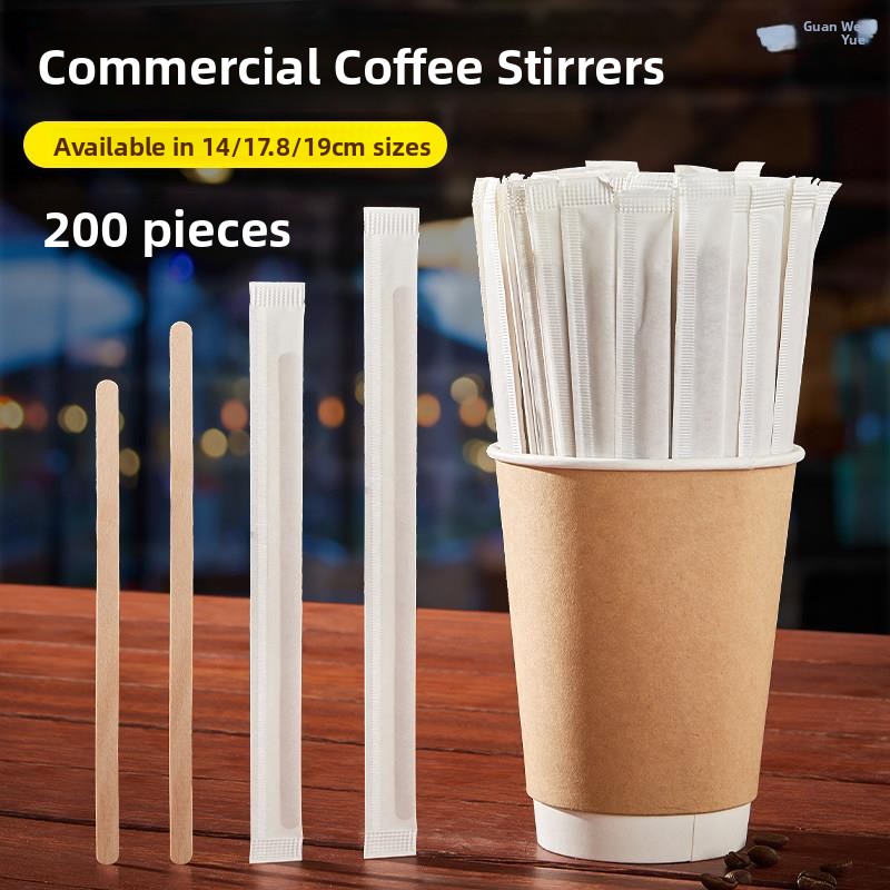 Coffee Tea Hot - Long-Handled Wooden Coffee Stirrers Disposable Individually