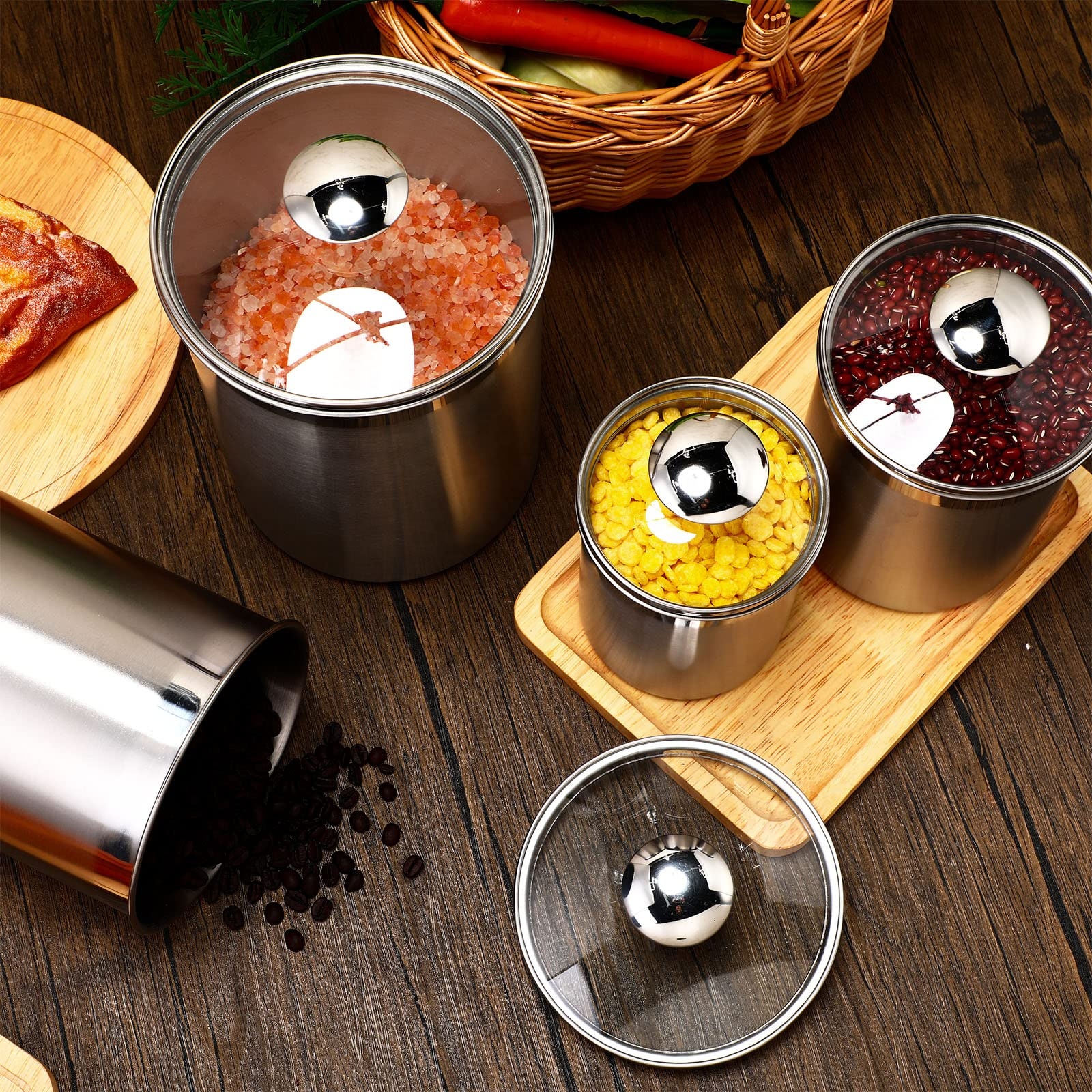 Canister Coffee Sugar Tea - Food Storage Containers Tea Coffee Sugar
