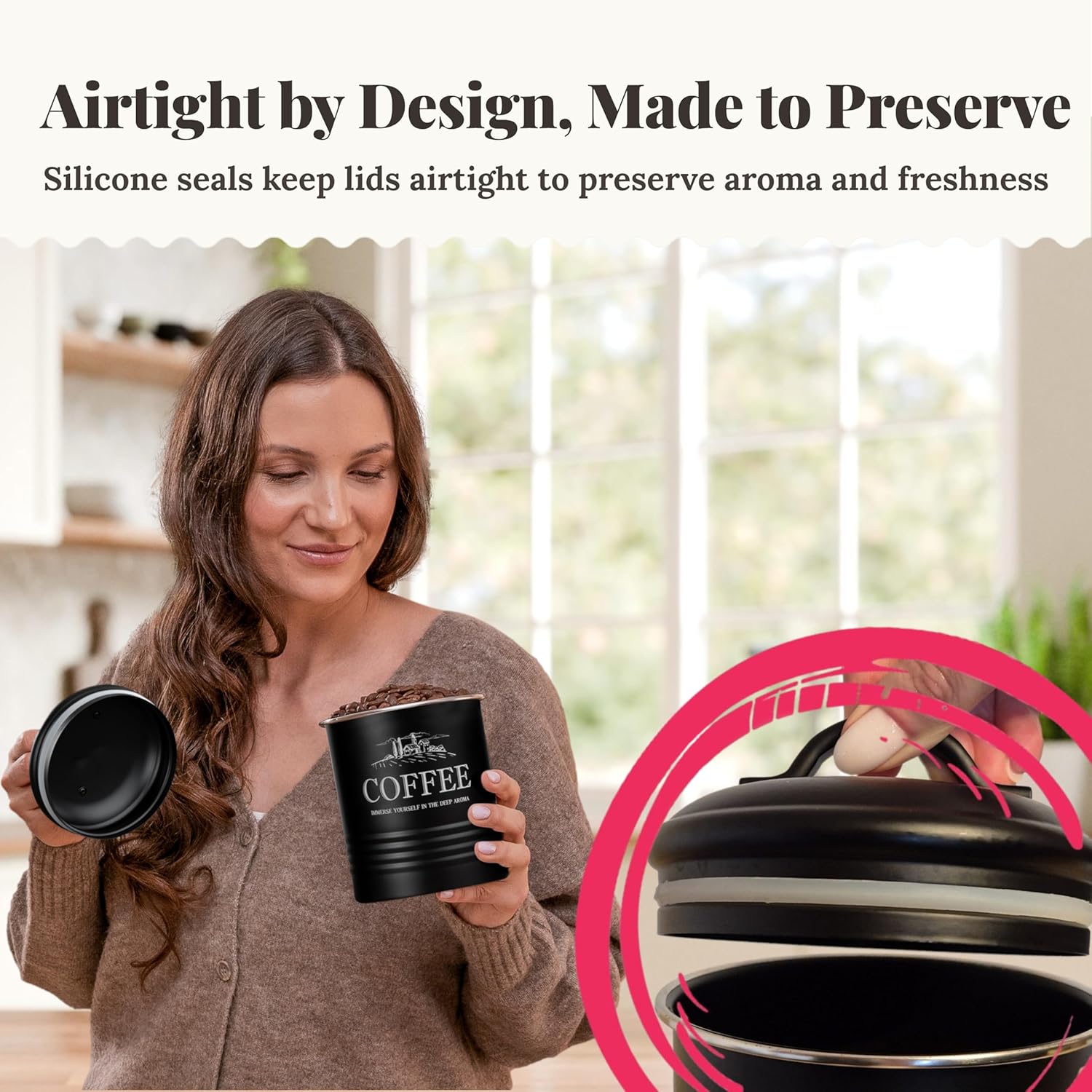 5-Piece Airtight Kitchen Canis - Canister Coffee Sugar Tea review and price