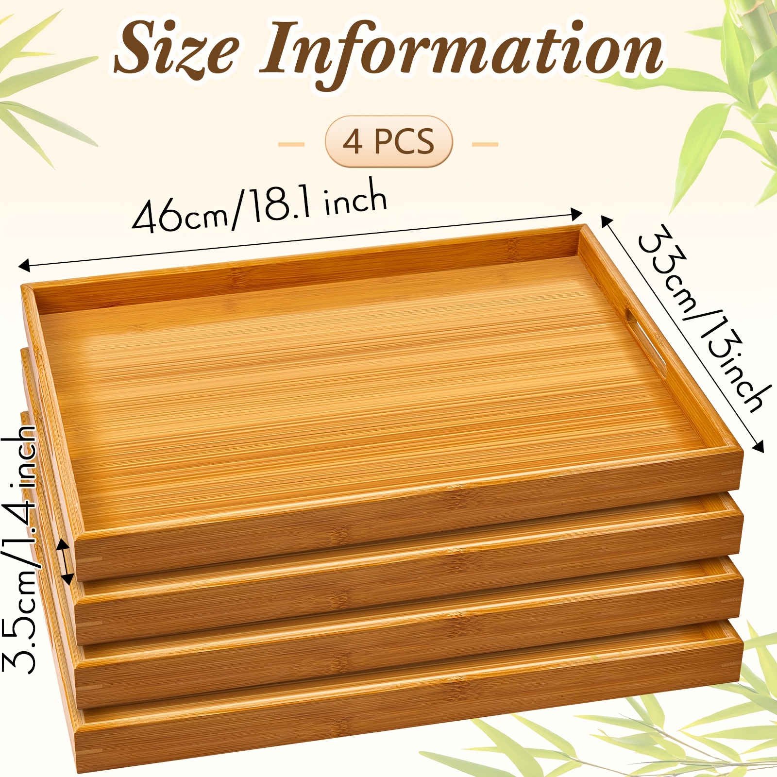 4pcs 18 X 13 X 1.4in Large Bam - Coffee X Tea review and price
