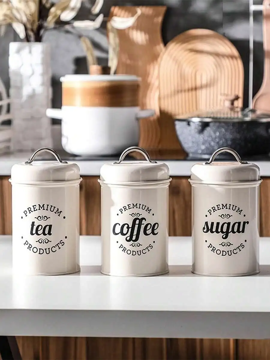 1pc Farmhouse Metal Canister - - Canister Coffee Sugar Tea review and price
