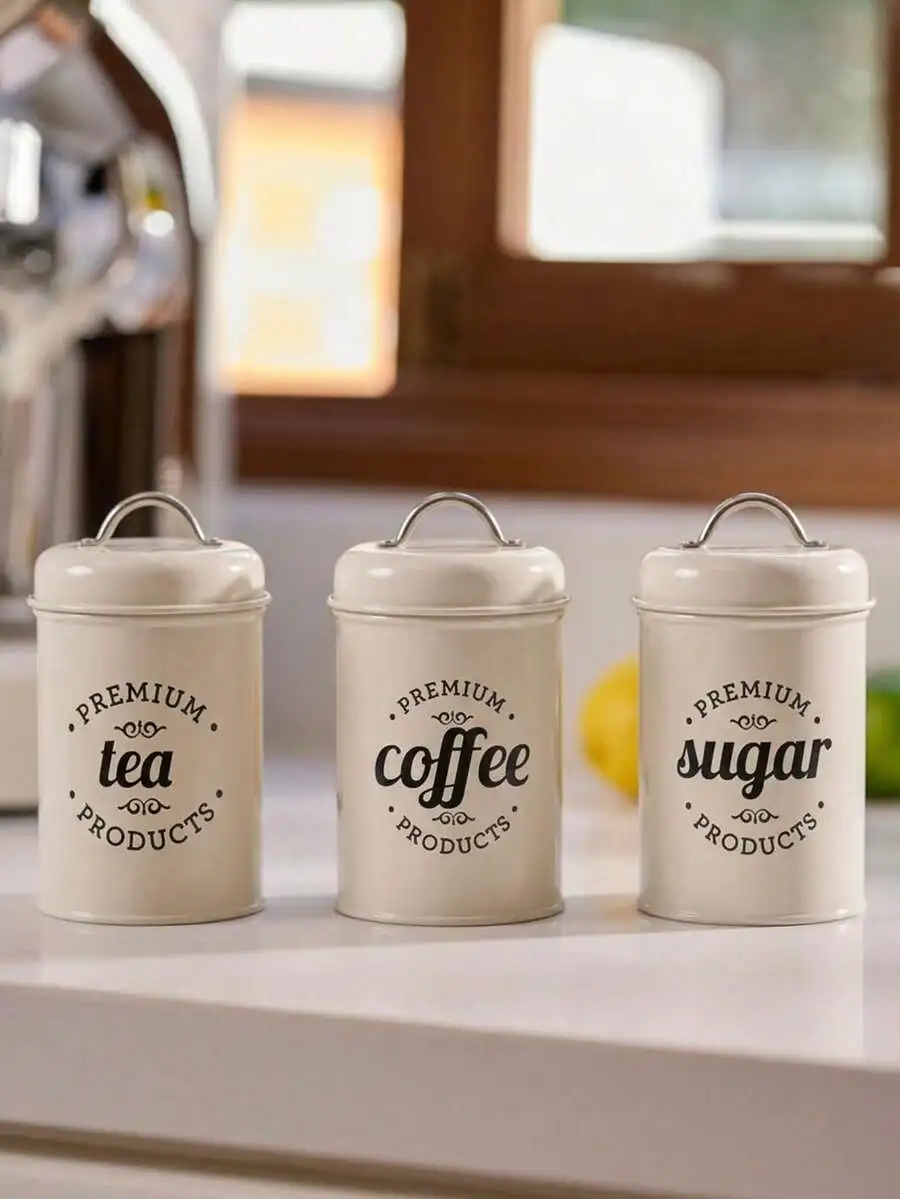 1pc Farmhouse Metal Canister - - Canister Coffee Sugar Tea review and price