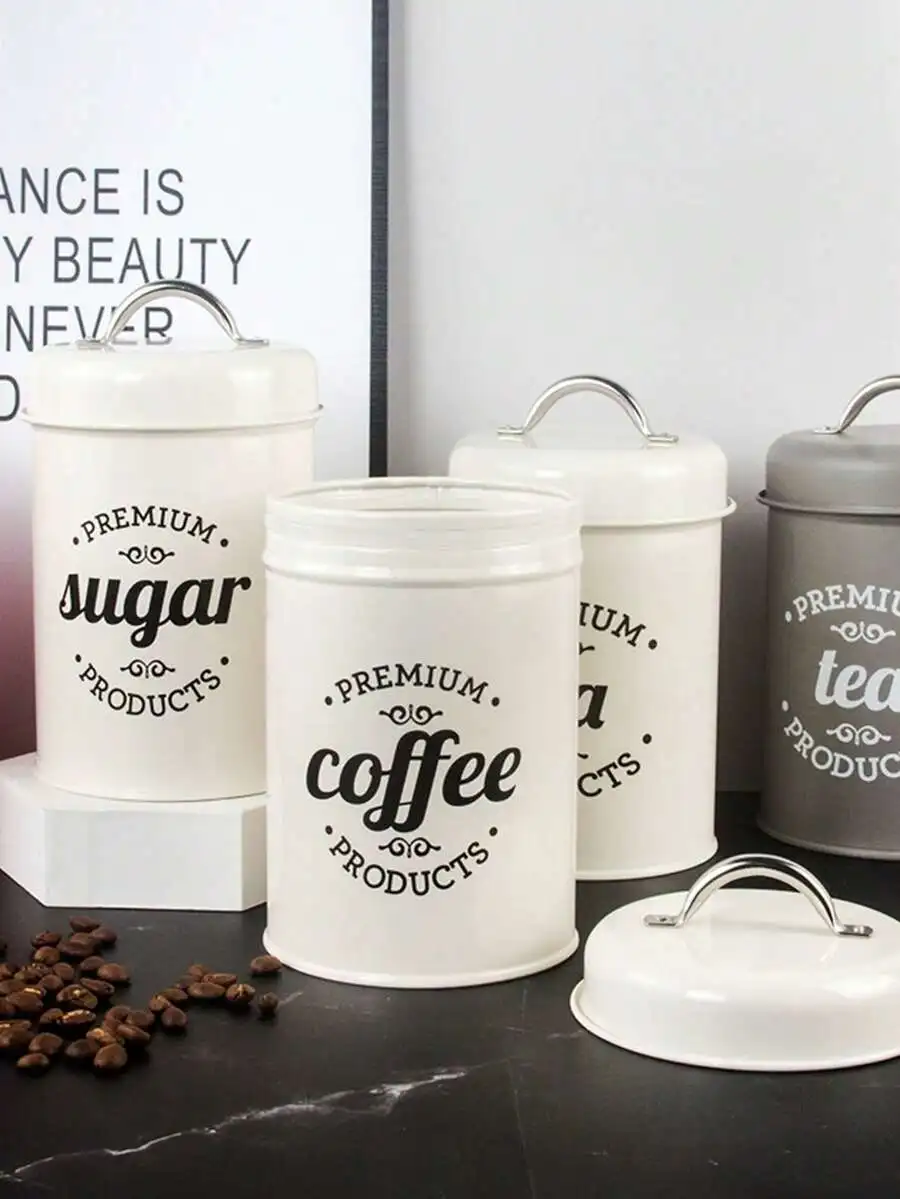 1pc Farmhouse Metal Canister - - Canister Coffee Sugar Tea review and price