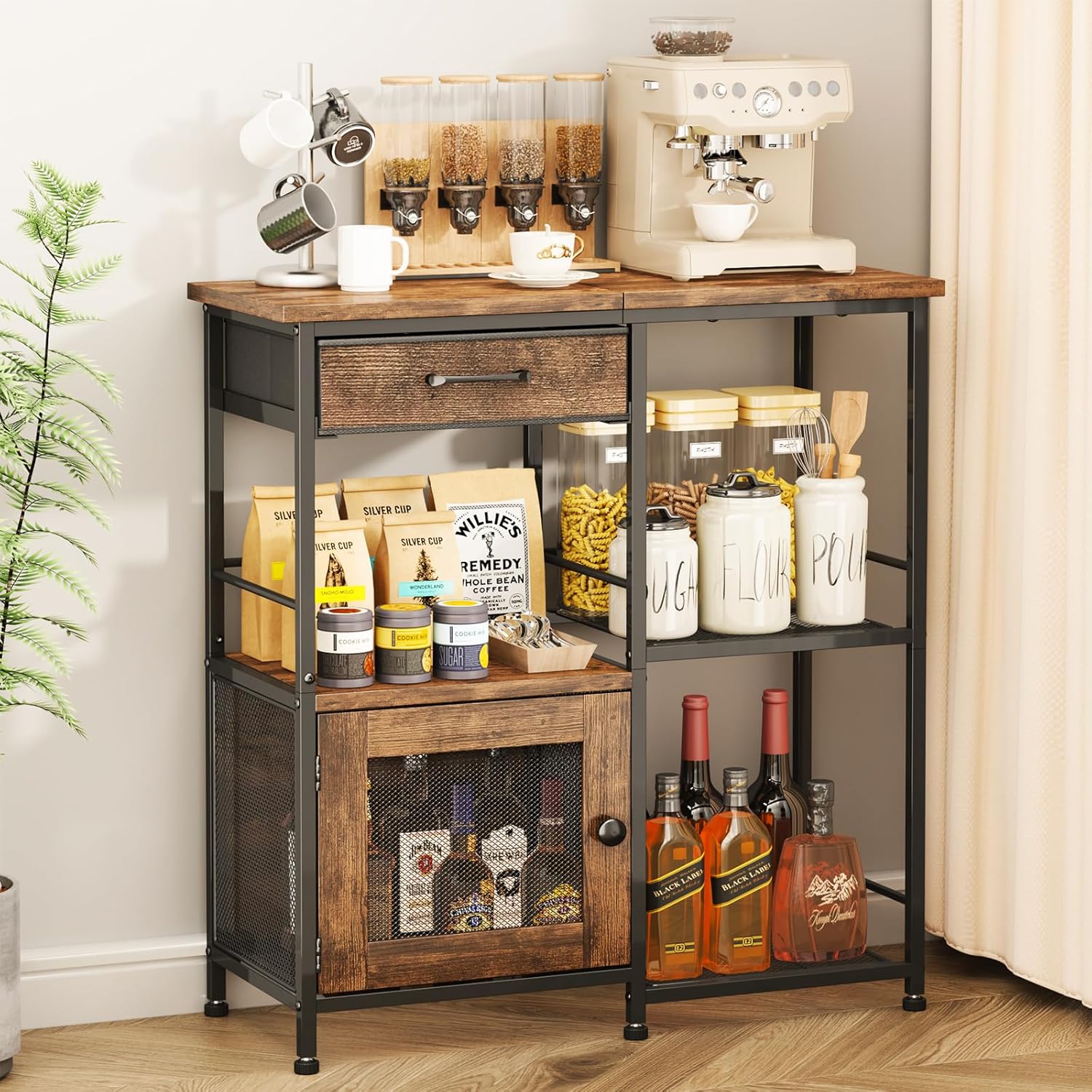 Farmhouse Coffee Bar Cabinet w - Coffee & Tea Restaurant review and price