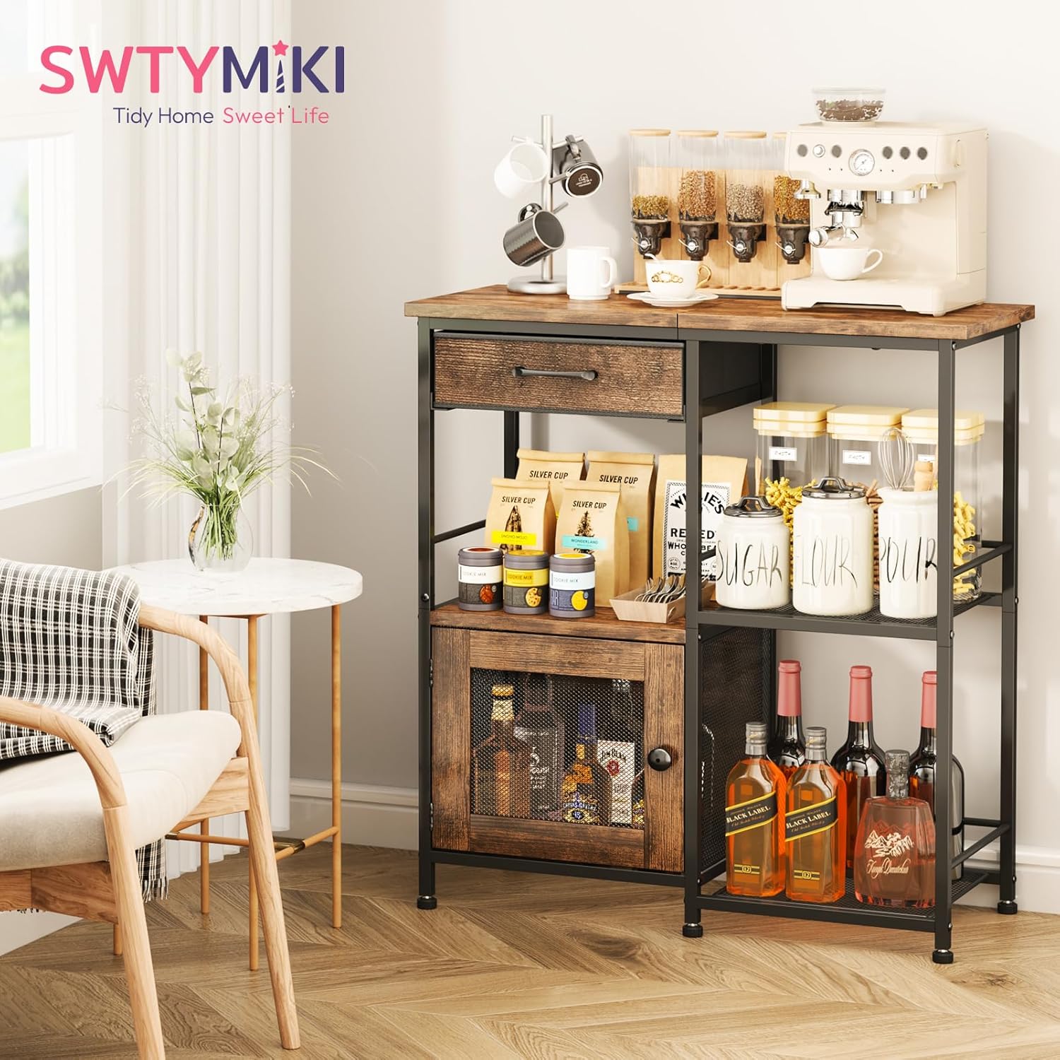 Farmhouse Coffee Bar Cabinet w - Coffee & Tea Restaurant review and price