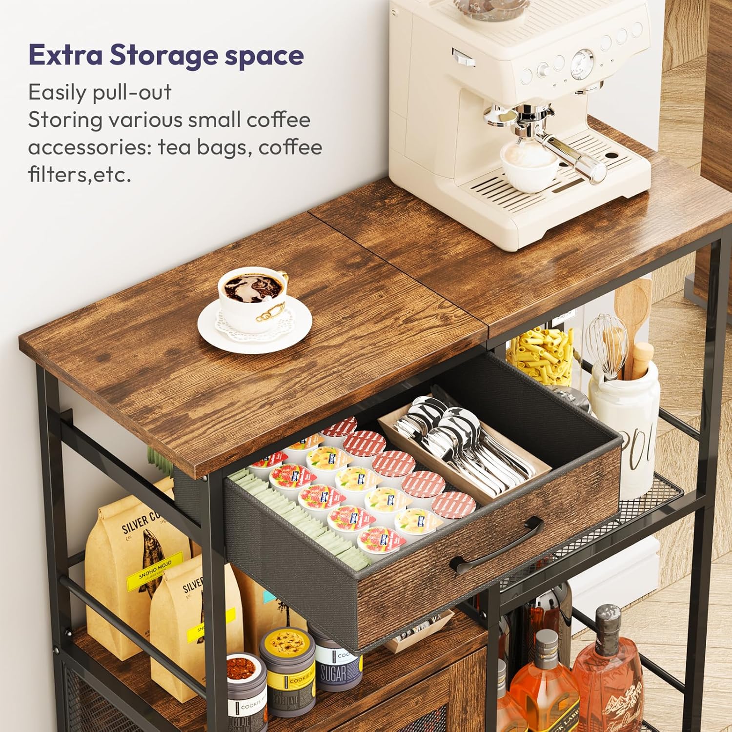 Farmhouse Coffee Bar Cabinet w - Coffee & Tea Restaurant review and price