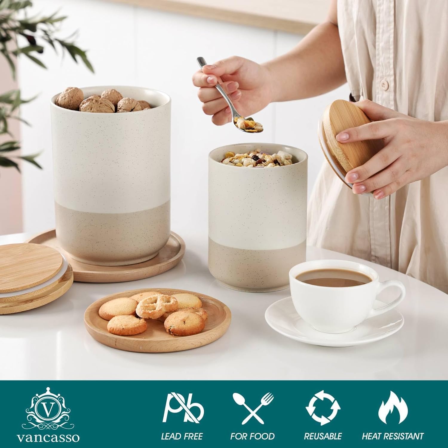 Sabine Ceramic Canister Set wi - Canister Coffee Sugar Tea review and price