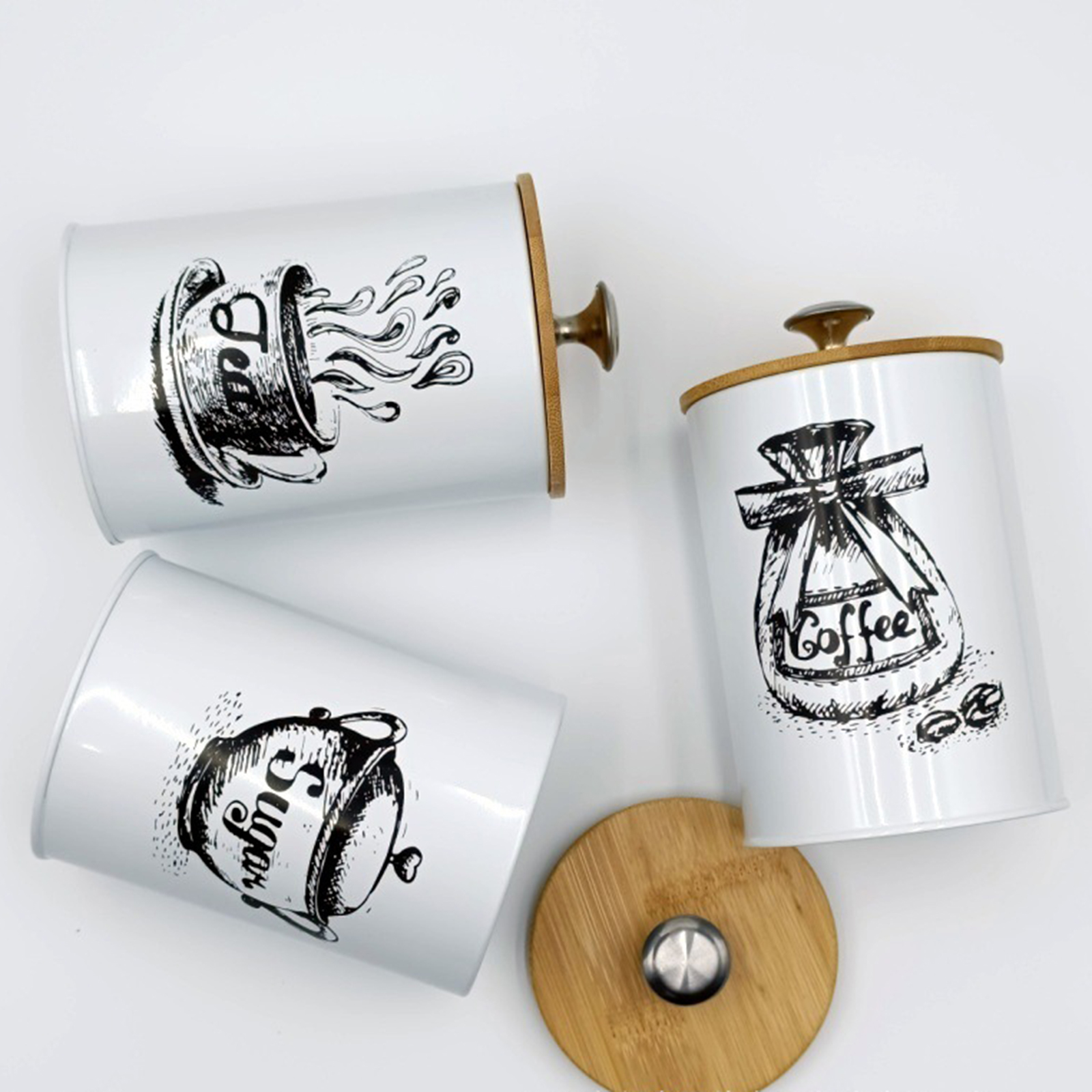 3Pcs Sealed Coffee Canister Se - Canister Coffee Sugar Tea review and price