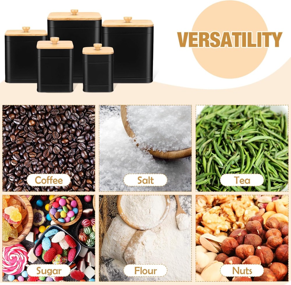 5 Pcs Airtight Kitchen Caniste - Canister Coffee Sugar Tea review and price