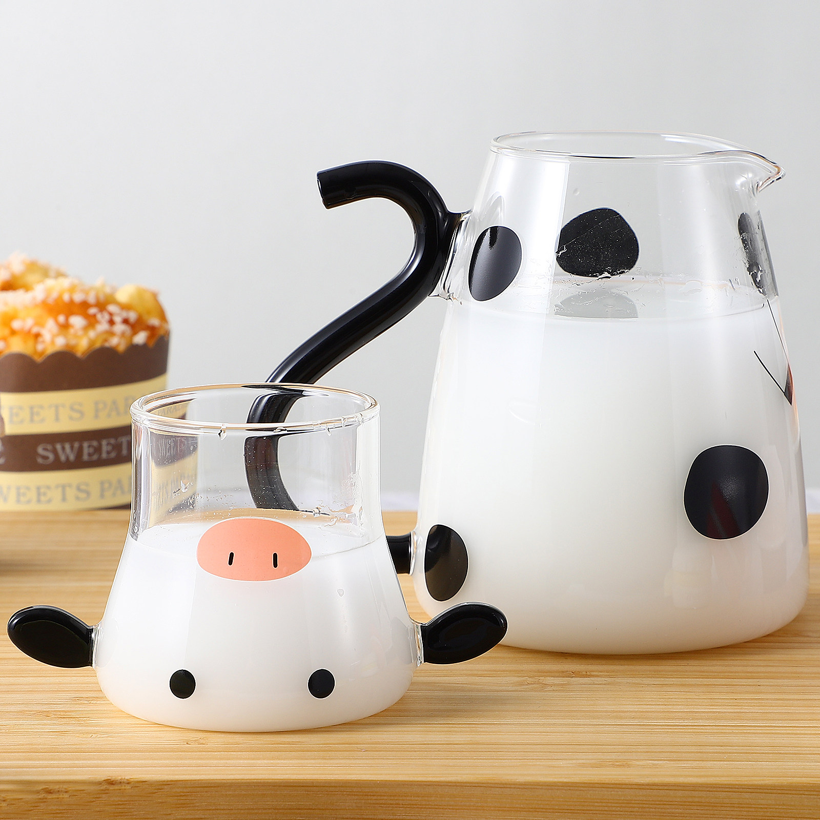 Glass Kettle with Cup Cartoon  - Dispenser Coffee And Tea review and price