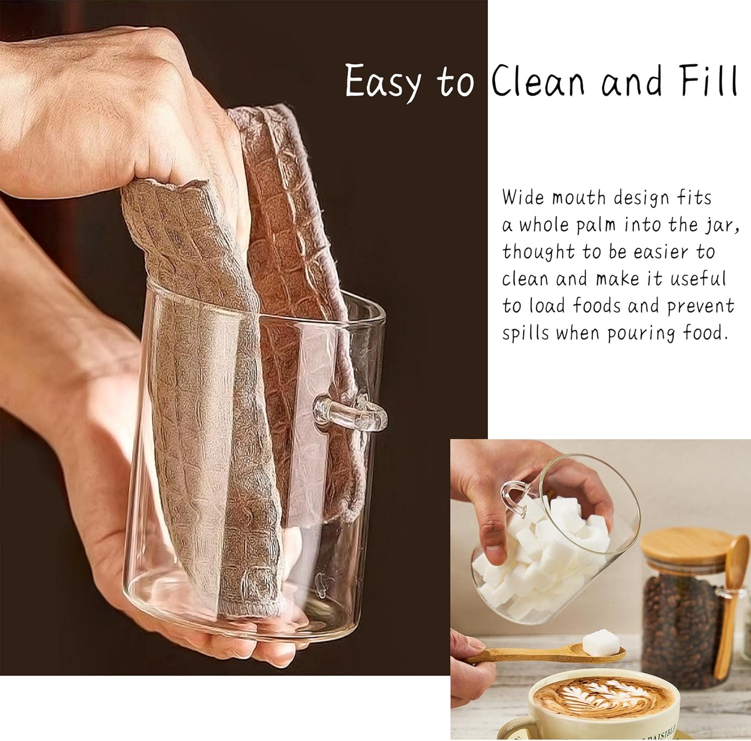 2 Pack 15oz Glass Sugar Contai - Canister Coffee Sugar Tea review and price