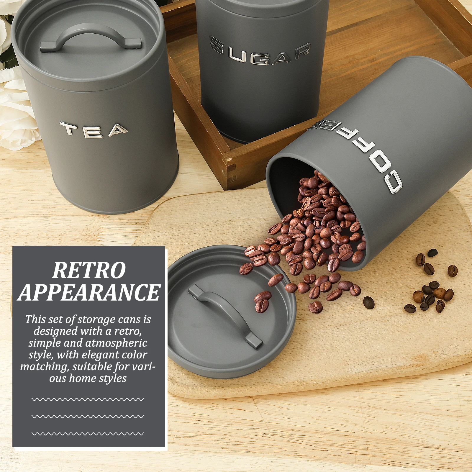 3 Pcs Tea Coffee Sugar Caniste - Canister Coffee Sugar Tea review and price