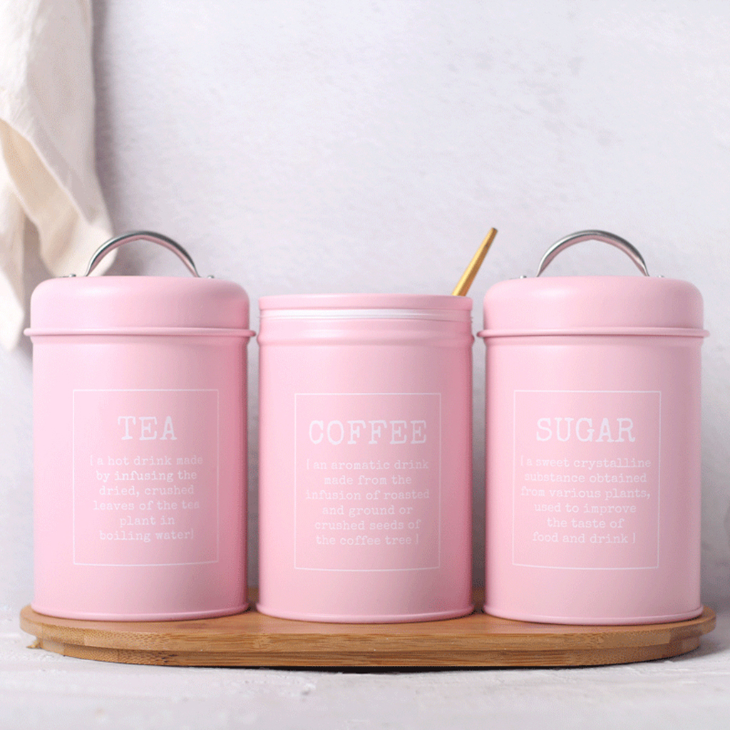 Set of 3 Canister Iron Kitchen - Canister Coffee Sugar Tea review and price