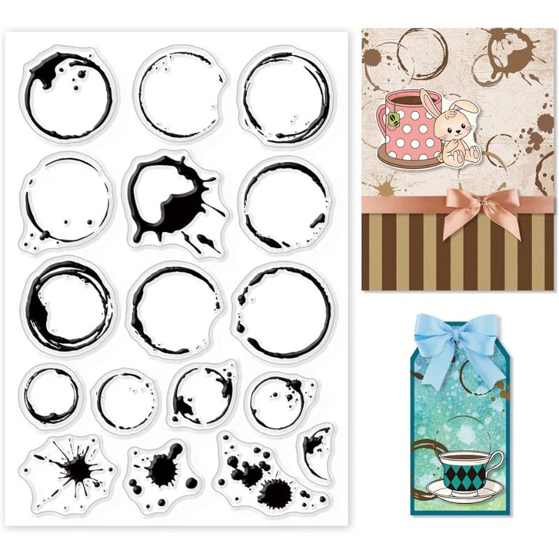 1Sheet Tea Stains Clear Stamp  - Coffee X Tea review and price
