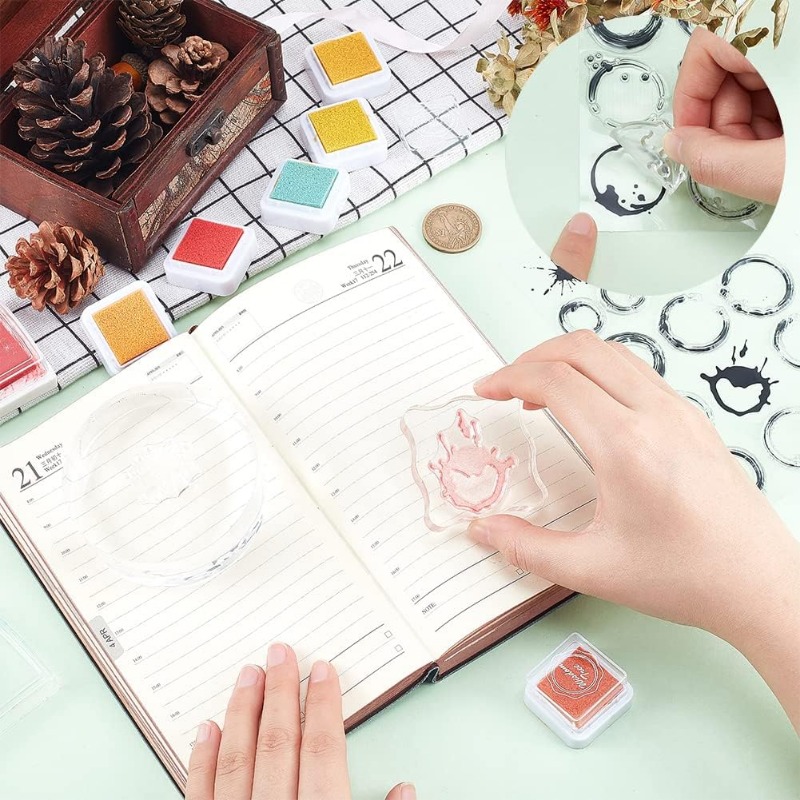 1Sheet Tea Stains Clear Stamp  - Coffee X Tea review and price