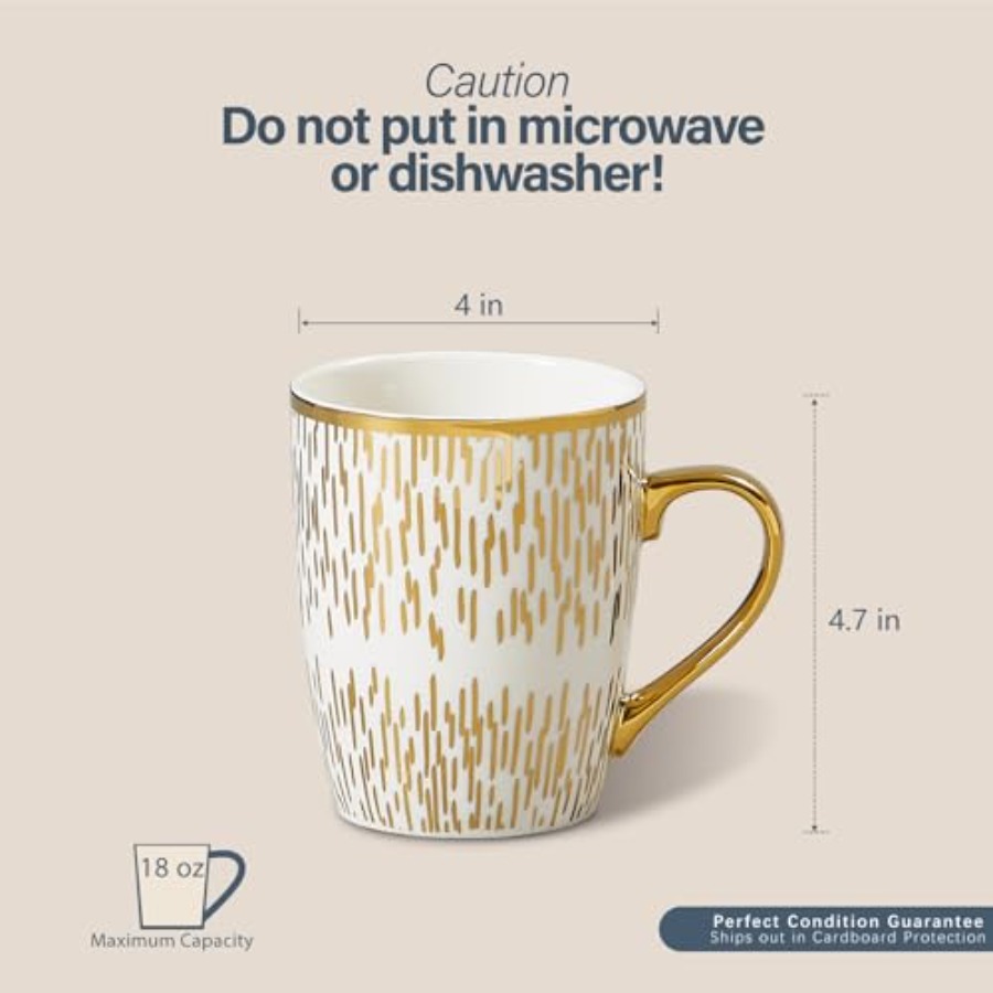 Coffee Mugs 18oz - Gold-Plated - Coffee Tea Hot review and price
